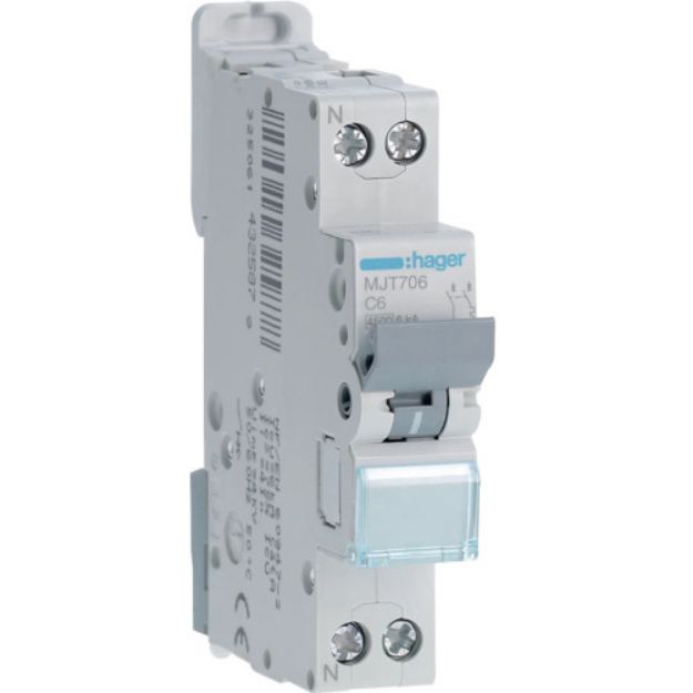 Imagem de DISJUNTOR BIPOLAR 1P+N 4.5/6kA 6A